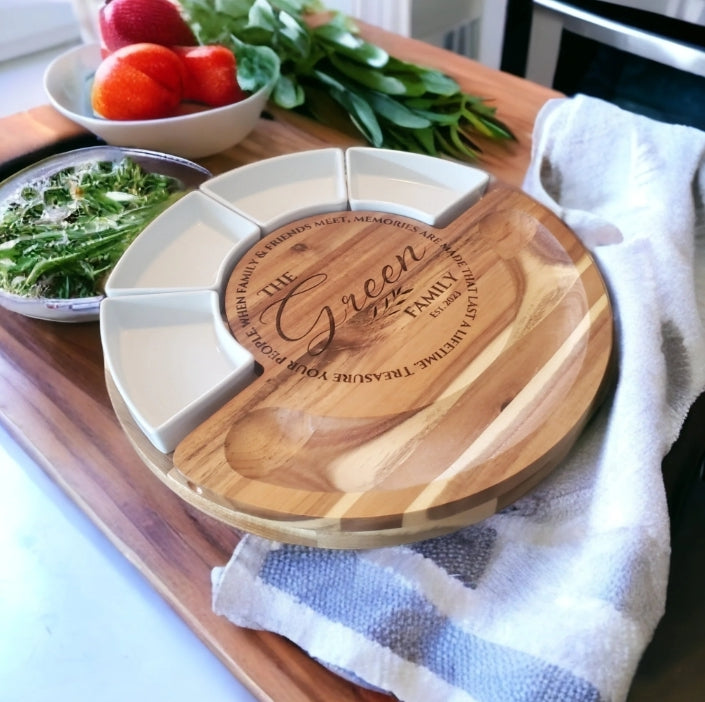 Acacia Wood Charcuterie/Cheese Board Set