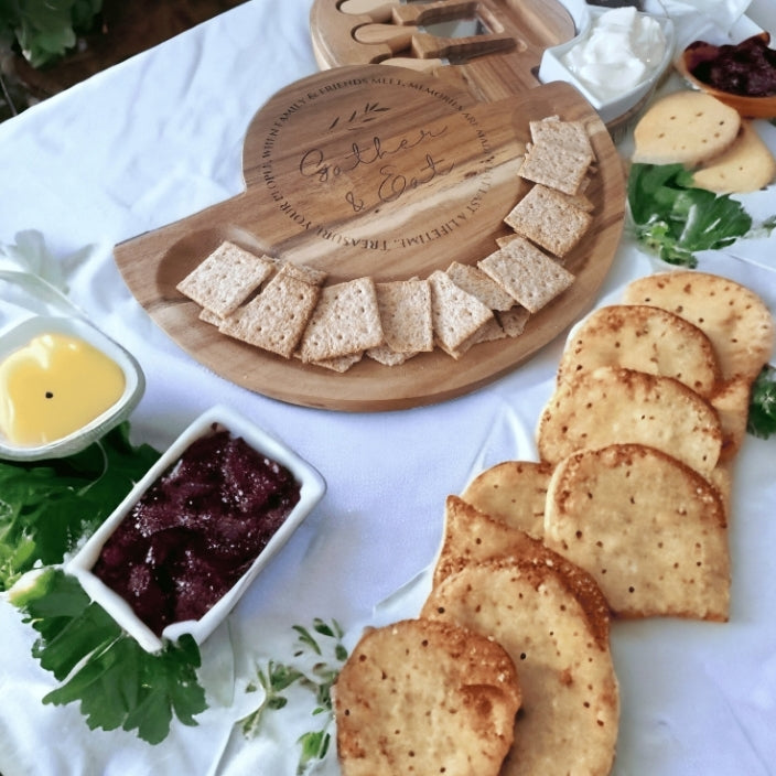 Acacia Wood Charcuterie/Cheese Board Set