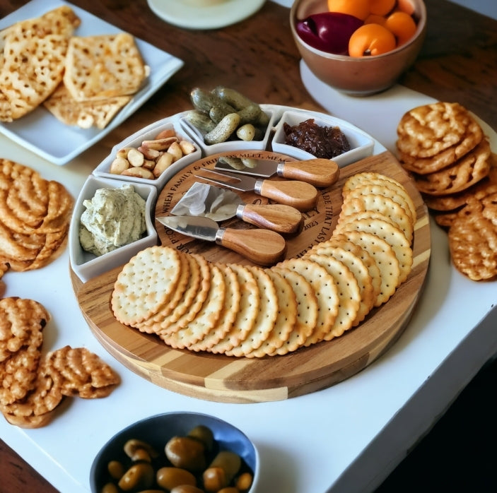 Acacia Wood Charcuterie/Cheese Board Set