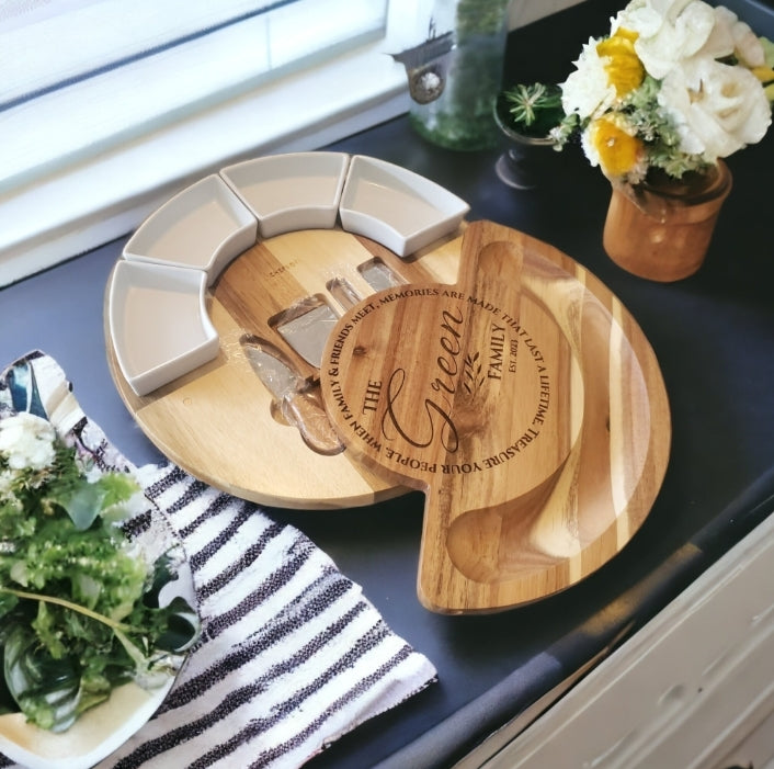 Acacia Wood Charcuterie/Cheese Board Set