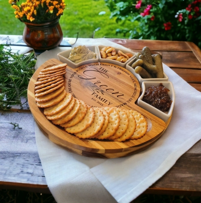 Acacia Wood Charcuterie/Cheese Board Set