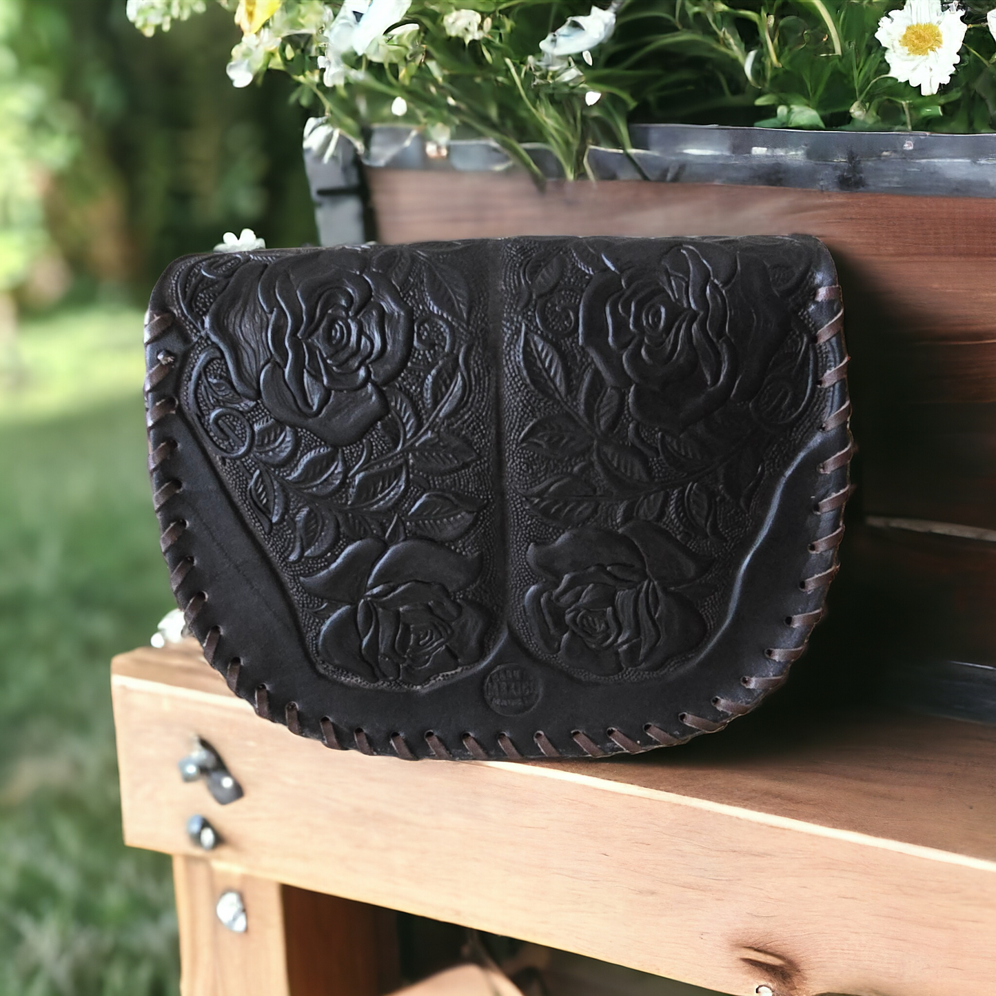 Black Leather Purse- Made In Mexico